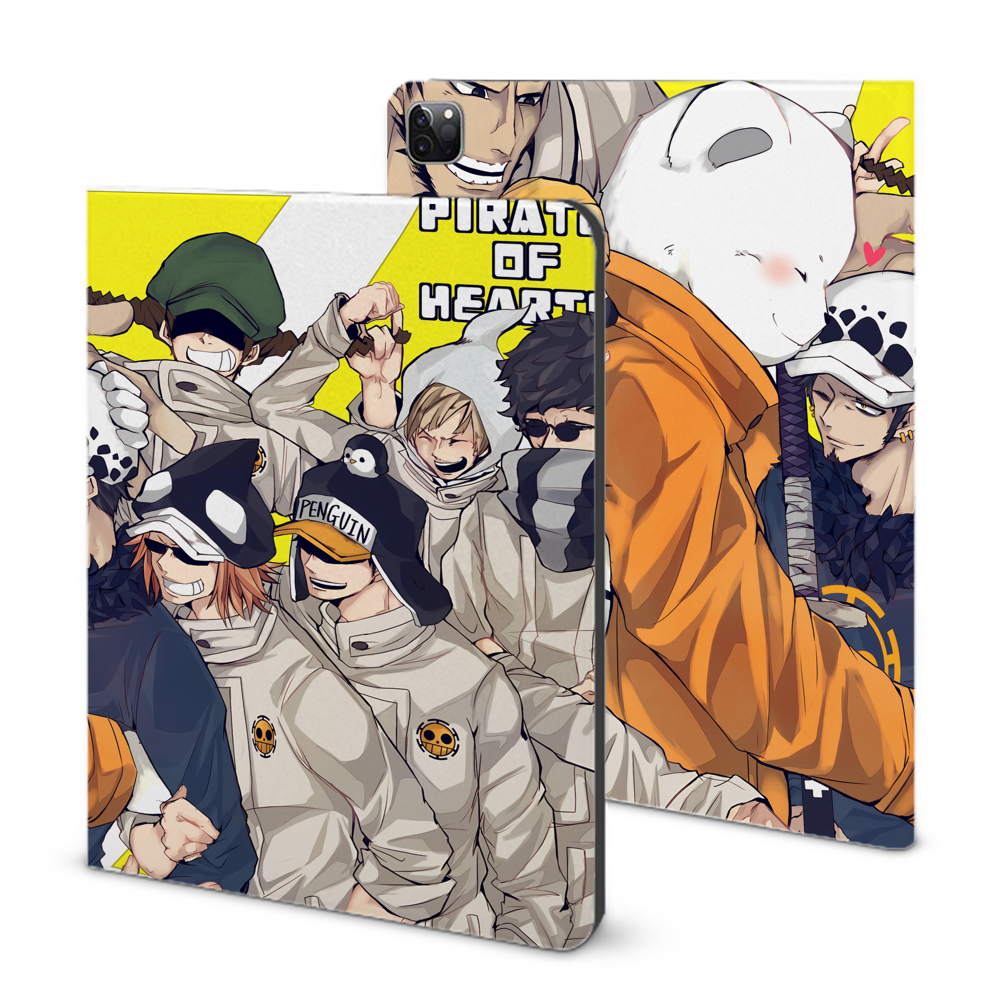 ワンピース ONE PIECE IPad ケース ブック型 PUレザー TPU 耐衝撃 軽量 薄型 ペン収納なし 全面保護 IPad 各モデル対応